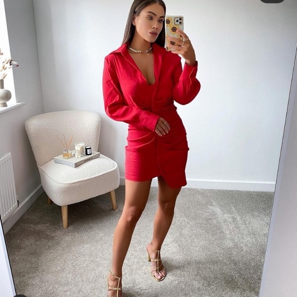 Zara Draped Linen Dress - Picture 2 of 6